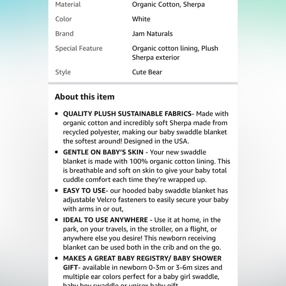 Jam Naturals- Baby Swaddle Blanket - Picture 4 of 6